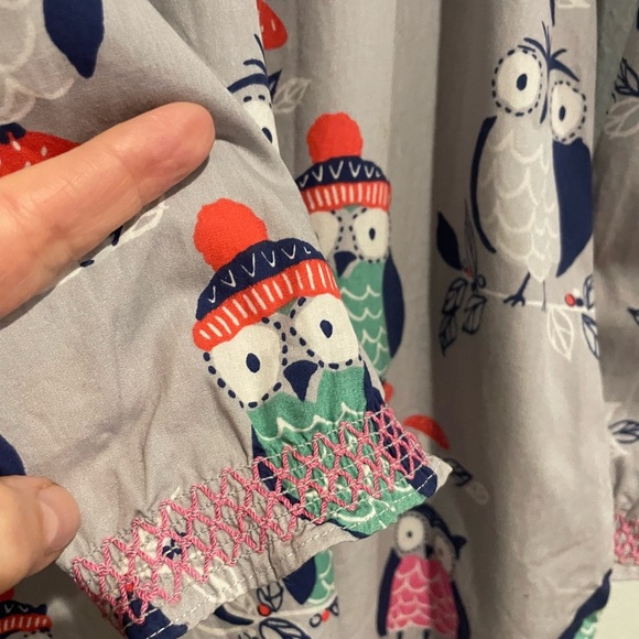 Mini Boden Adorable Gray dress with novelty Owl print. Size 7 - 8 year - Picture 4 of 9